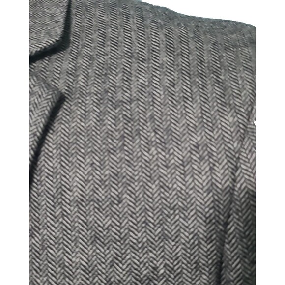 ADOLFO Lambswool TWEED Sport Coat Mens 44R Gray Herringbone Fleck Blazer Jacket - Picture 6 of 16